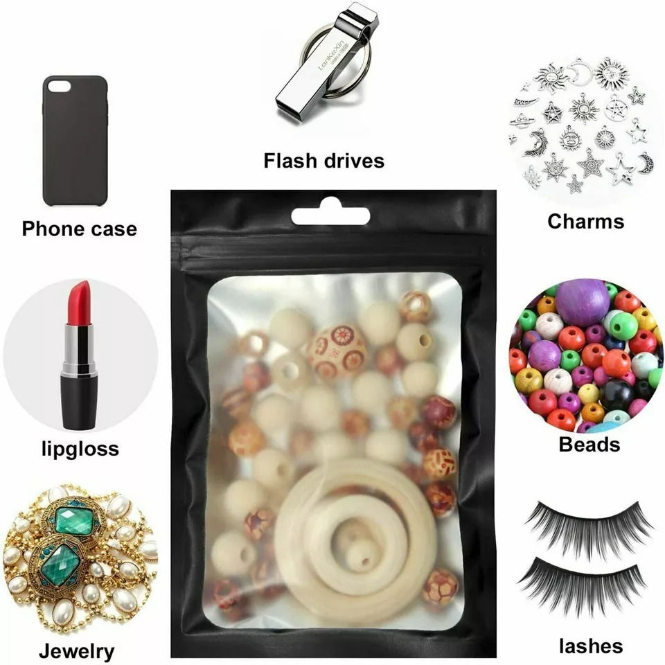 Thumbnail: 50PCS Matte Shiny Zip Seal Mylar Bags Aluminum Foil Resealable Pouch 3 Sizes Bag