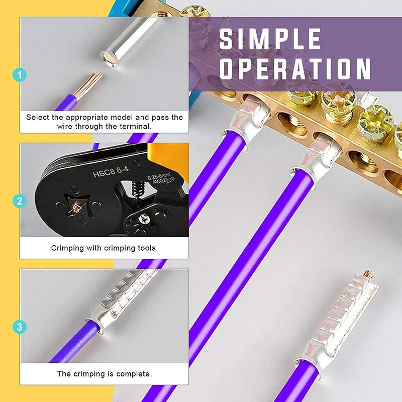 Thumbnail: 600x Electrical Wire Connector Wire Connector Ferrules Electrical Cable-Terminal
