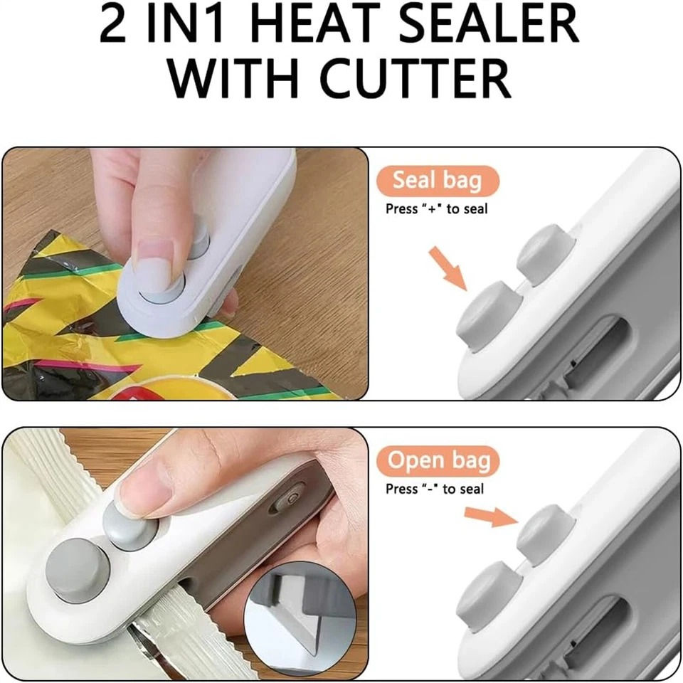 Thumbnail: 1/2X 2 in 1 Magnetic Mini Auto Heat Sealer Rechargeable Snack Bag Sealer Machine