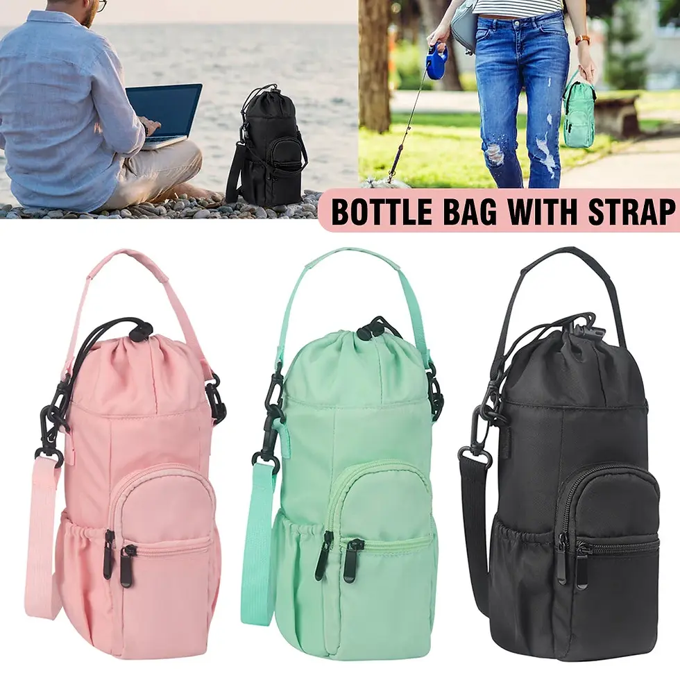 Thumbnail: 1-3x Portable Water Bottle Carrier Insulated Cup Cover Bag Holder Pouch w/ Strap