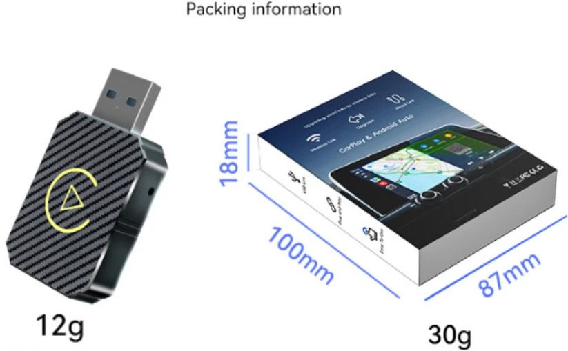 Thumbnail: Wireless CarPlay Android Auto Adapter Car Led Lights | Car Bin | Car Cup Holder