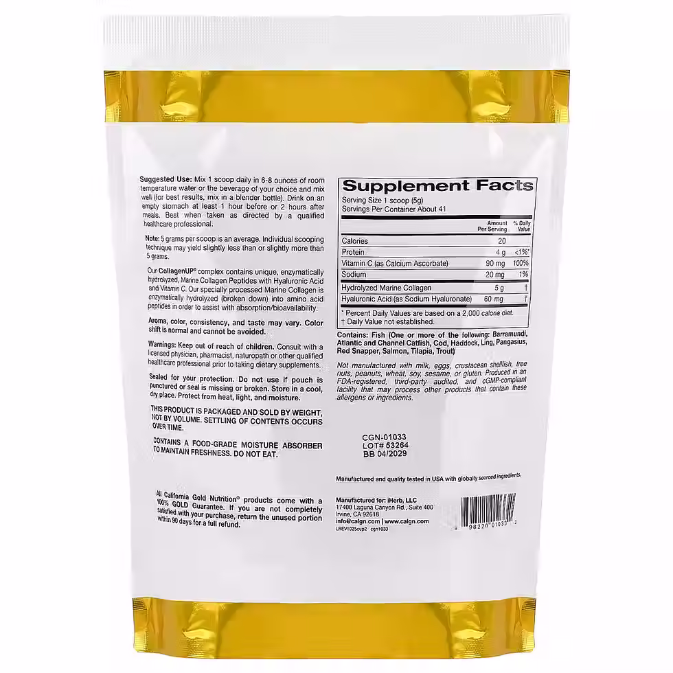 Thumbnail: California Gold Nutrition CollagenUP Marine Collagen Peptides 206g