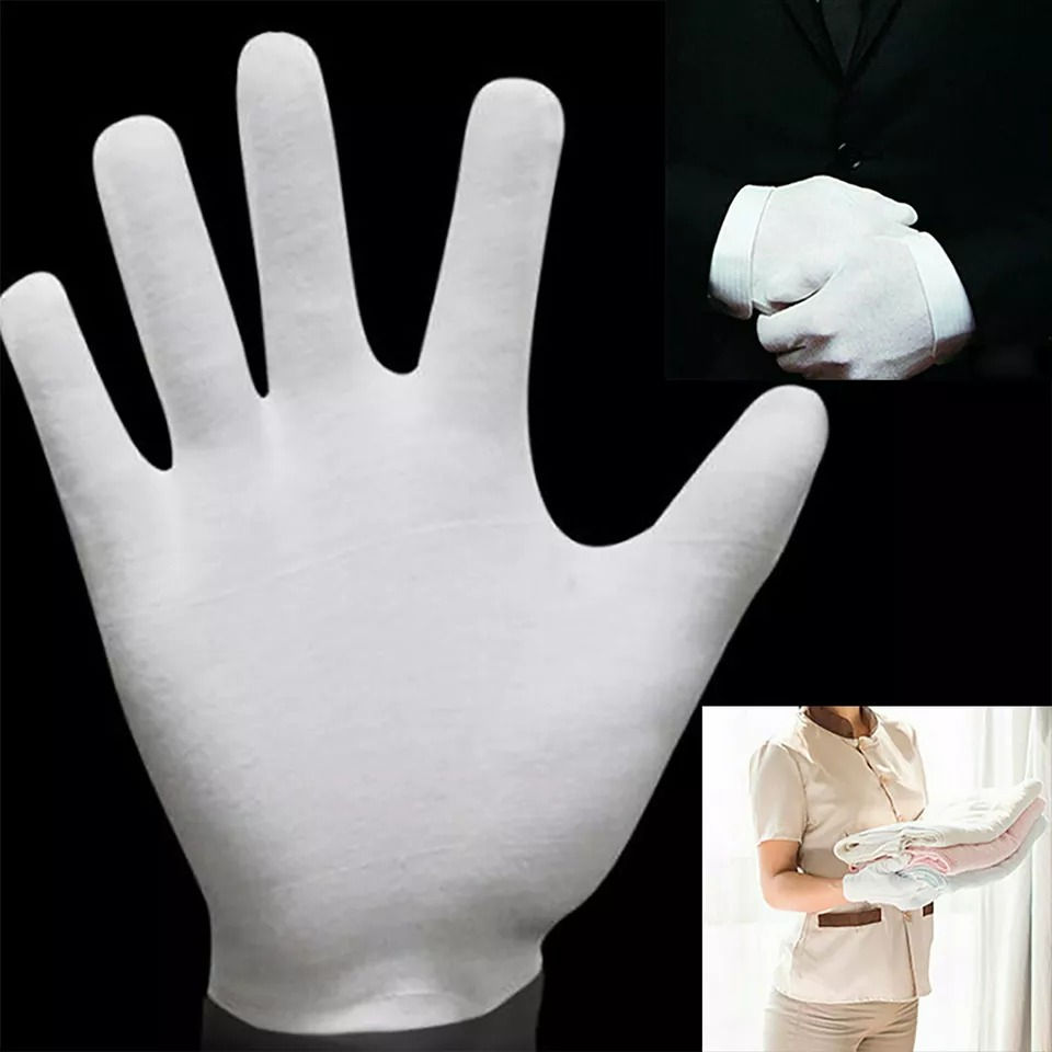 Thumbnail: White Cotton Gloves for Handling Work Novelties | Party shop | Fancy Dress