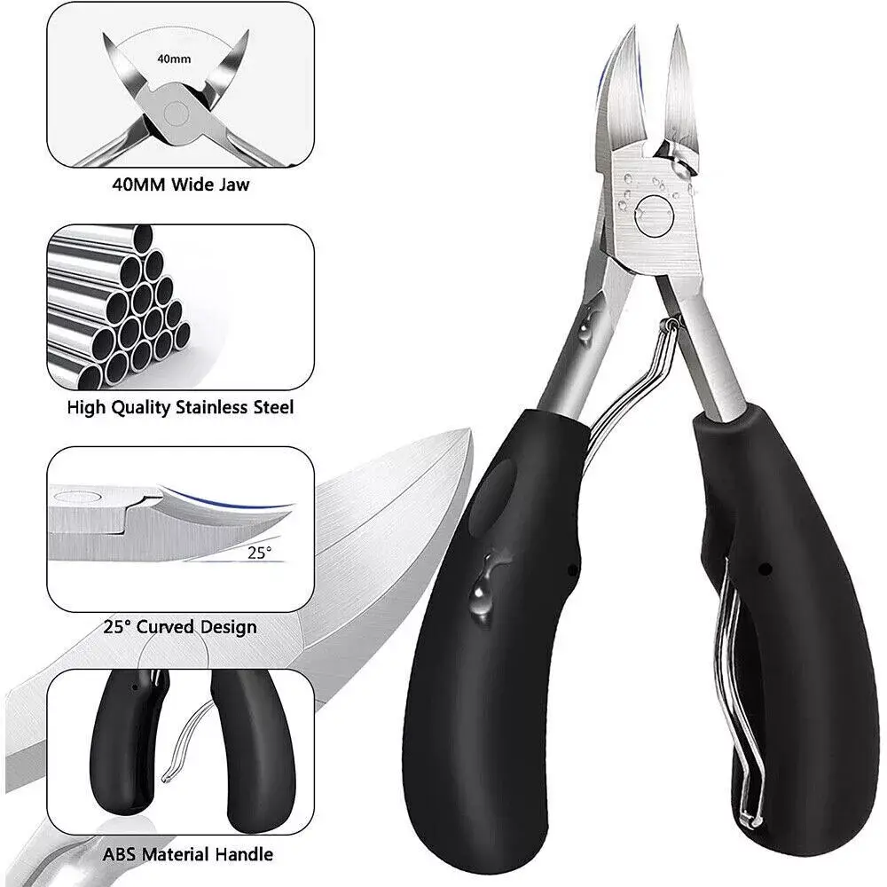 Premium Heavy Duty Toenail Clippers for Thick or Ingrown Nails Nail Polish
