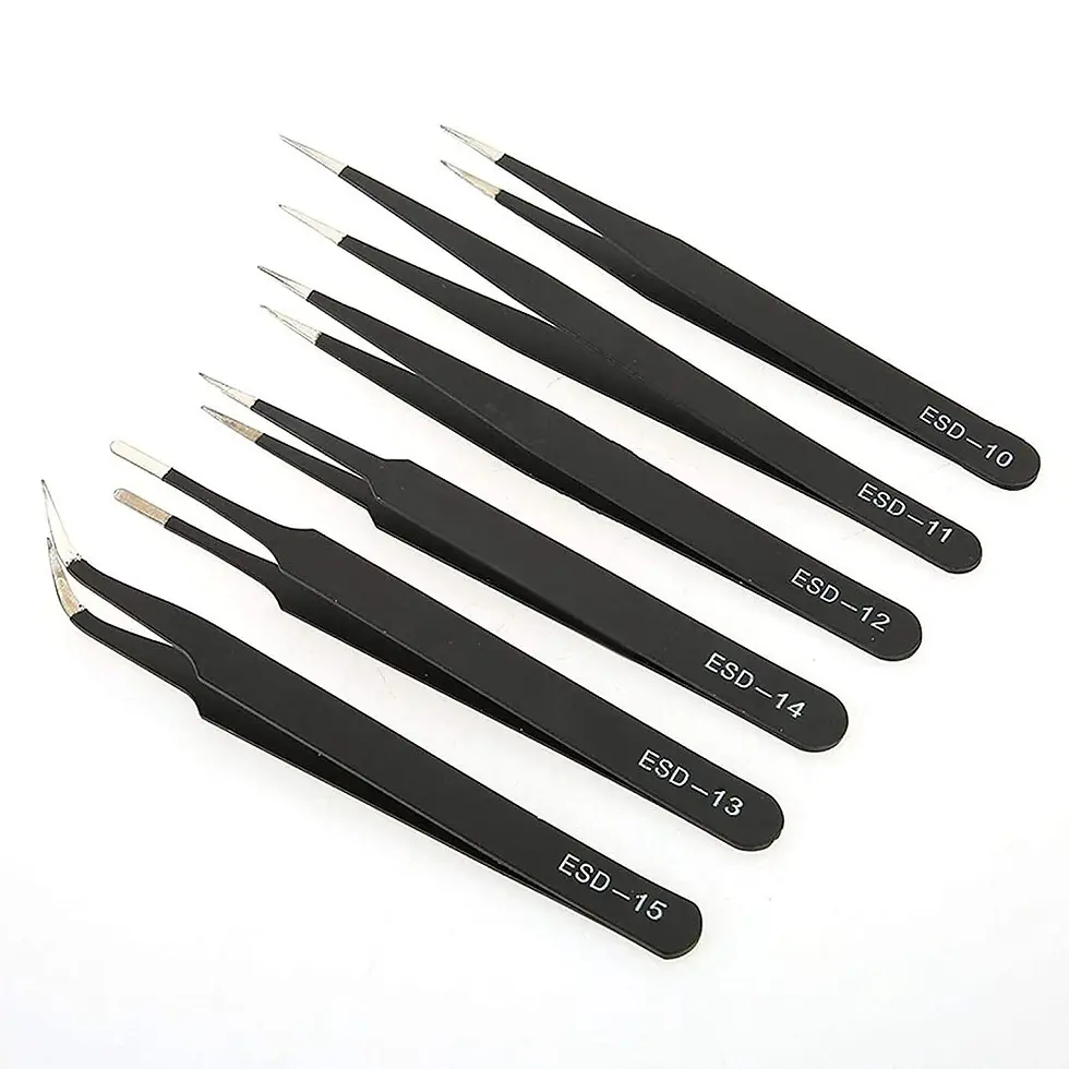 Thumbnail: Stainless Steel Tweezers Kit Multi Purpose | Makeup Bag | Eyeliner | Mascara