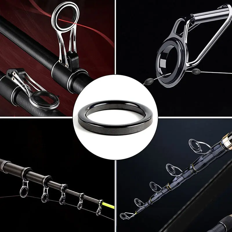 160Pcs 3.7mm-30mm Ceramic Fishing Rod Guide Rings Wear Resistant Rod Repair Kit