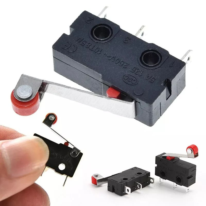 10-50Pcs Micro Roller Lever Arm Open Close Limit Switch KW12-3 PCB Microswitch