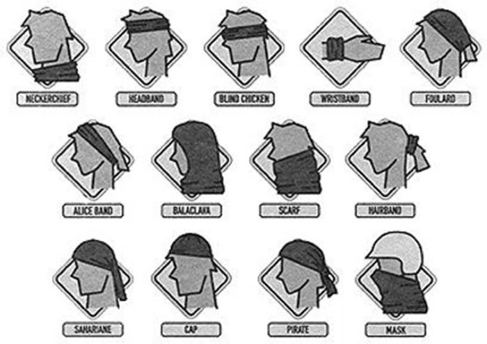 Thumbnail: Skeleton Skull Face Mask & Neck Warmer – Biker Costume Accessory Bike Lights