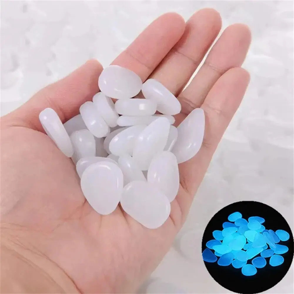 100X White Glow in the Dark Pebbles Stone Rock Stones Garden Road Deco | Aquarium Store | Fish Tanks | Fish Bowls