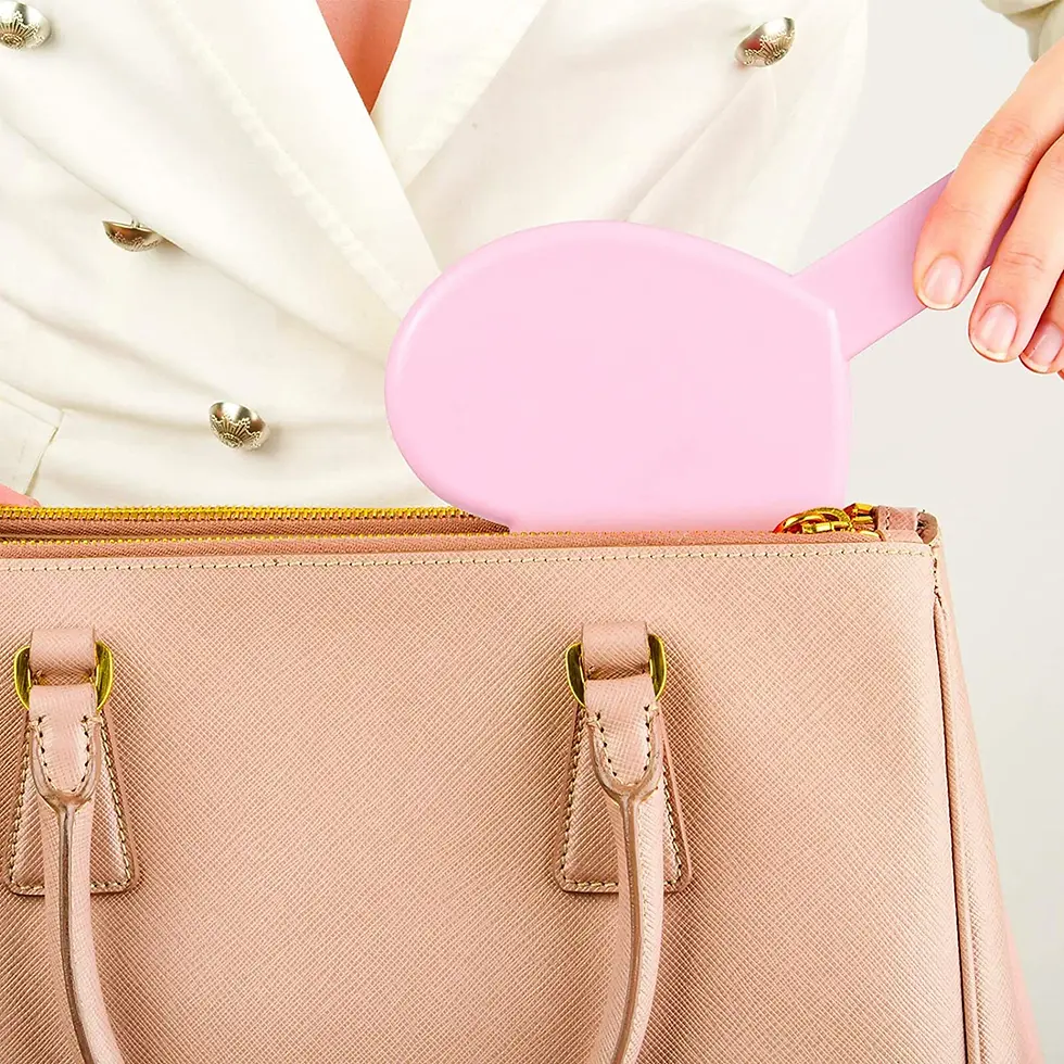 Thumbnail: Heart-Shaped Portable Hand Mirror Makeup Bag | Eyeliner | Mascara