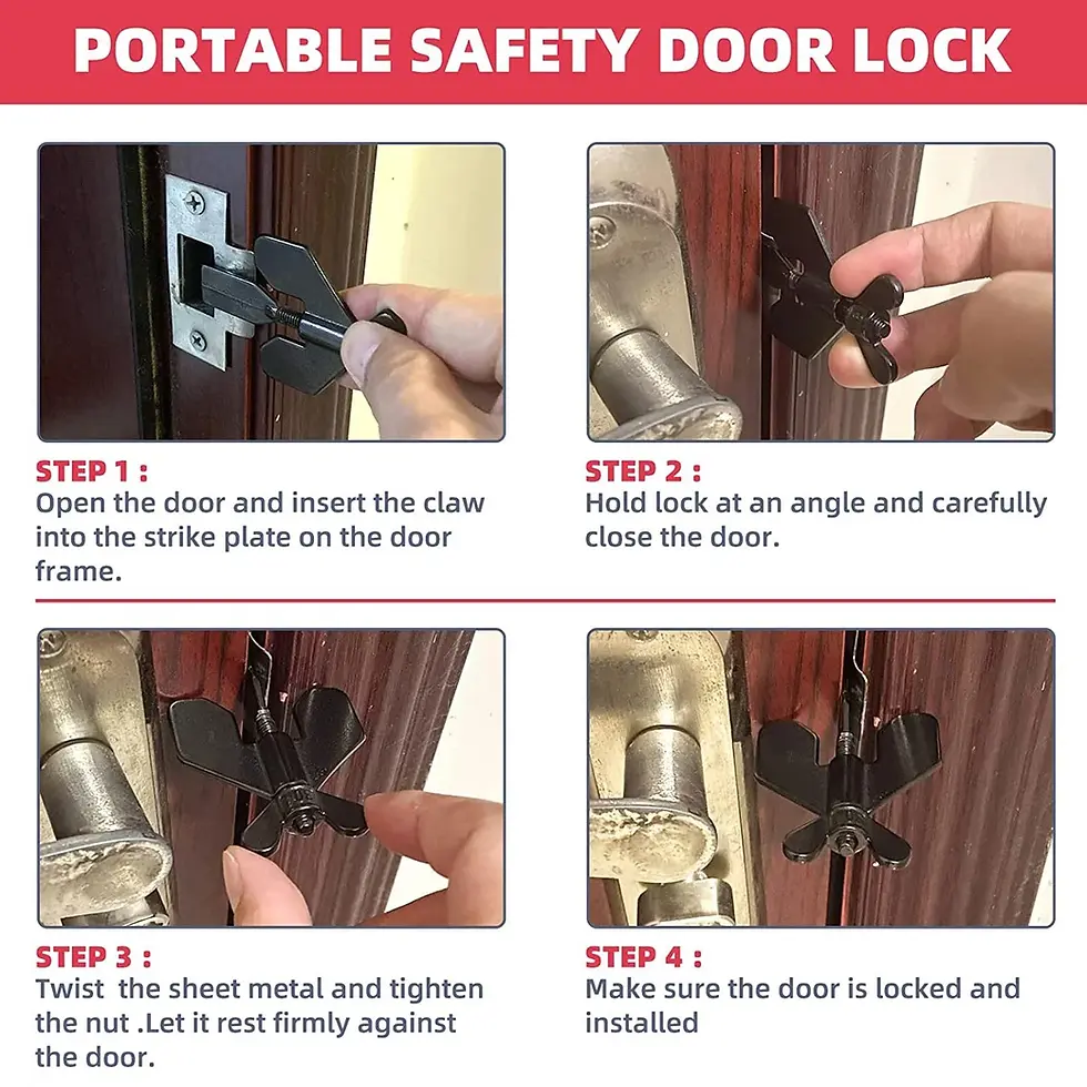 Thumbnail: Portable Travel Door Lock | House Homewares | Door Mirror | Out Door Furniture
