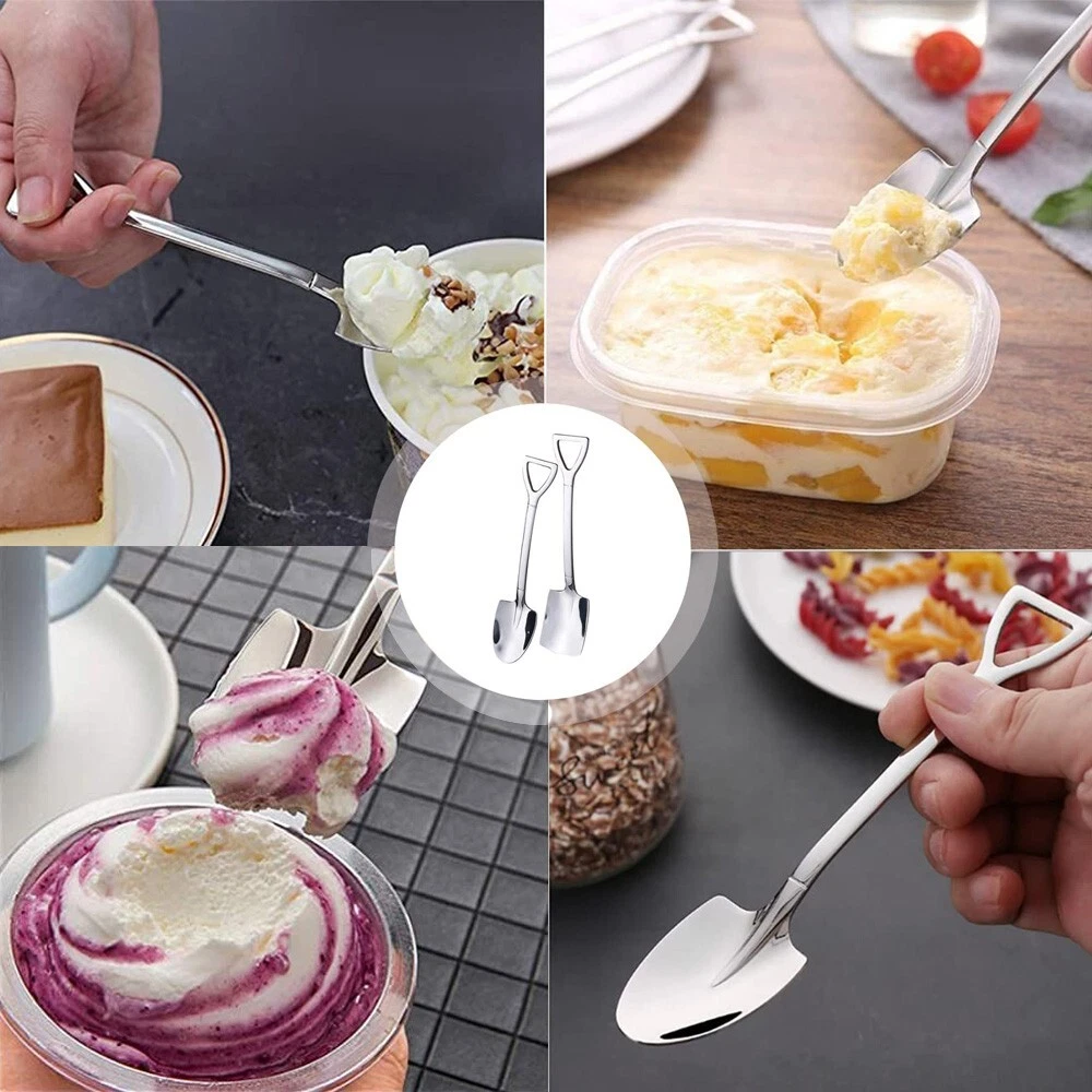 4pcs/set Portable Stainless Steel Kitchen Cutlery Tools Retro Shovel Spoons Set