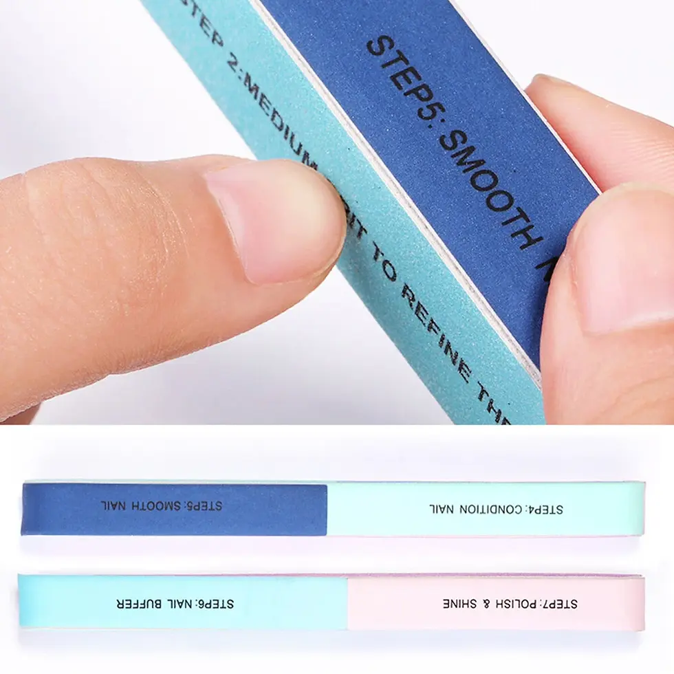 Thumbnail: 50/100x 7 Way Nail Sanding Block Straight Buffer File Art Sand Surface Manicure