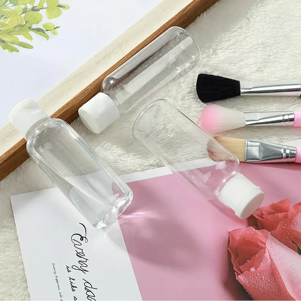 Refillable Clear PET Bottles | Makeup Bag | Eyeliner | Mascara