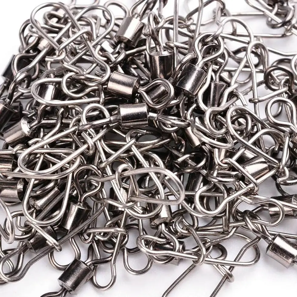 Thumbnail: Fishing Rolling Barrel Swivel with Snap Connector Bait Shop Near me