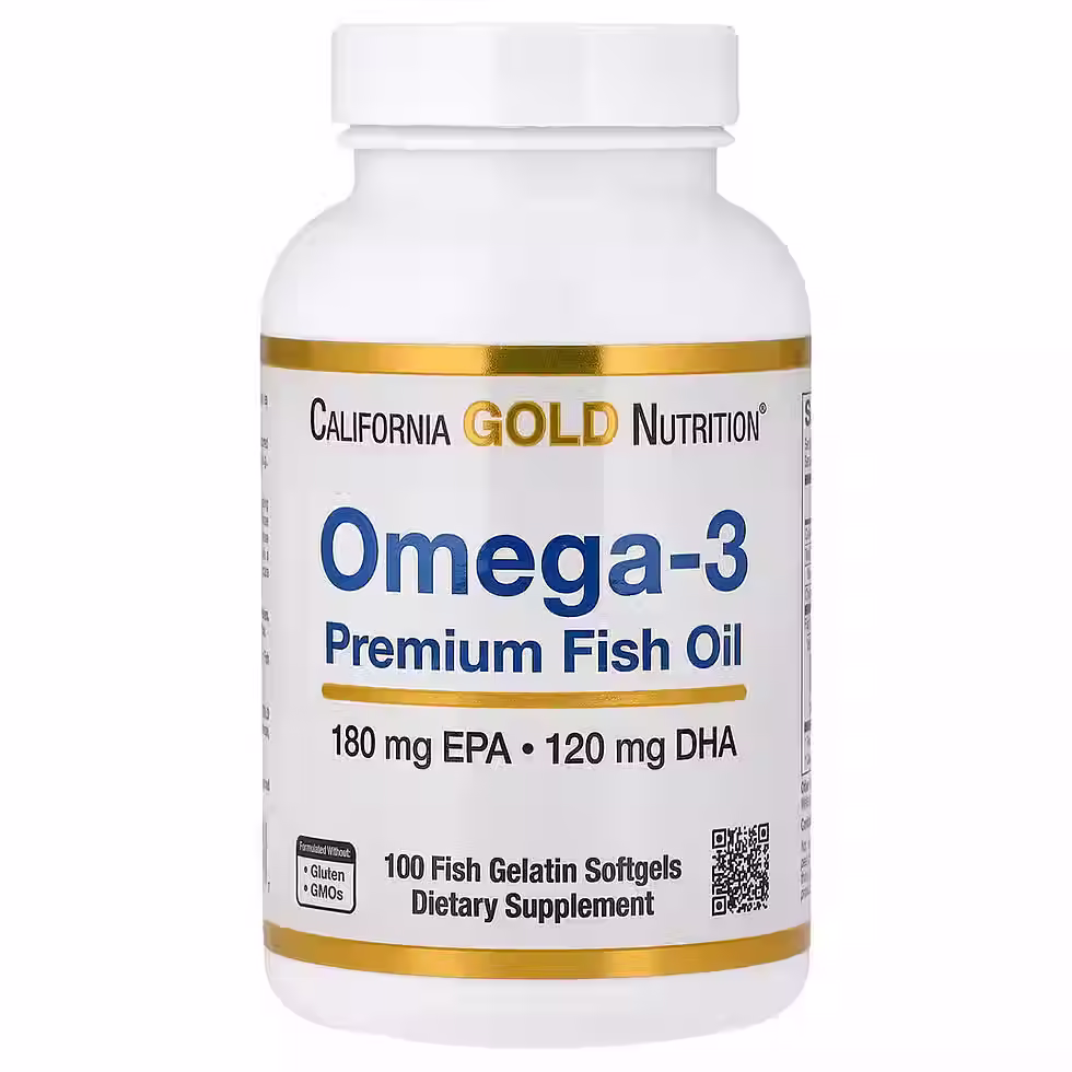 California Gold Nutrition Omega-3 Premium Fish Oil 100 Softgels