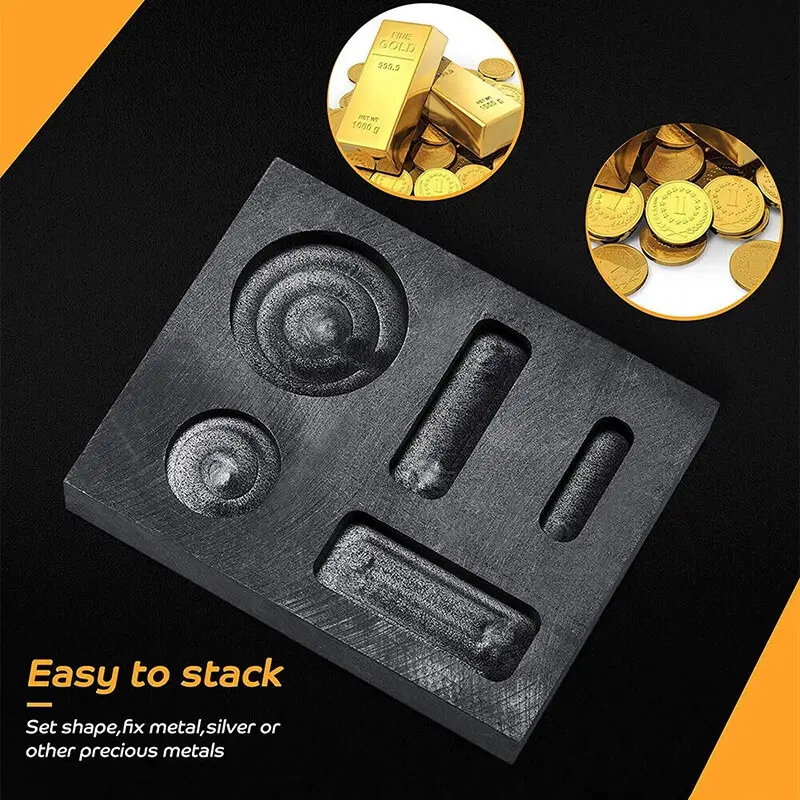 Thumbnail: Crucible Graphite Square Melting Casting Refining Ingot Mould Gold Silver Copper