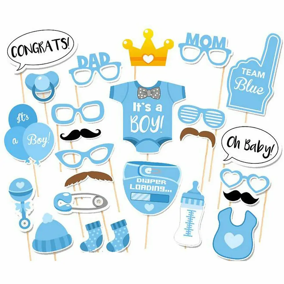 25pcs Boy Baby Shower Mustache Balloon Set Photo Booth Props | Wedding Décor | Confetti | Wedding Venues | Wedding Bouquets