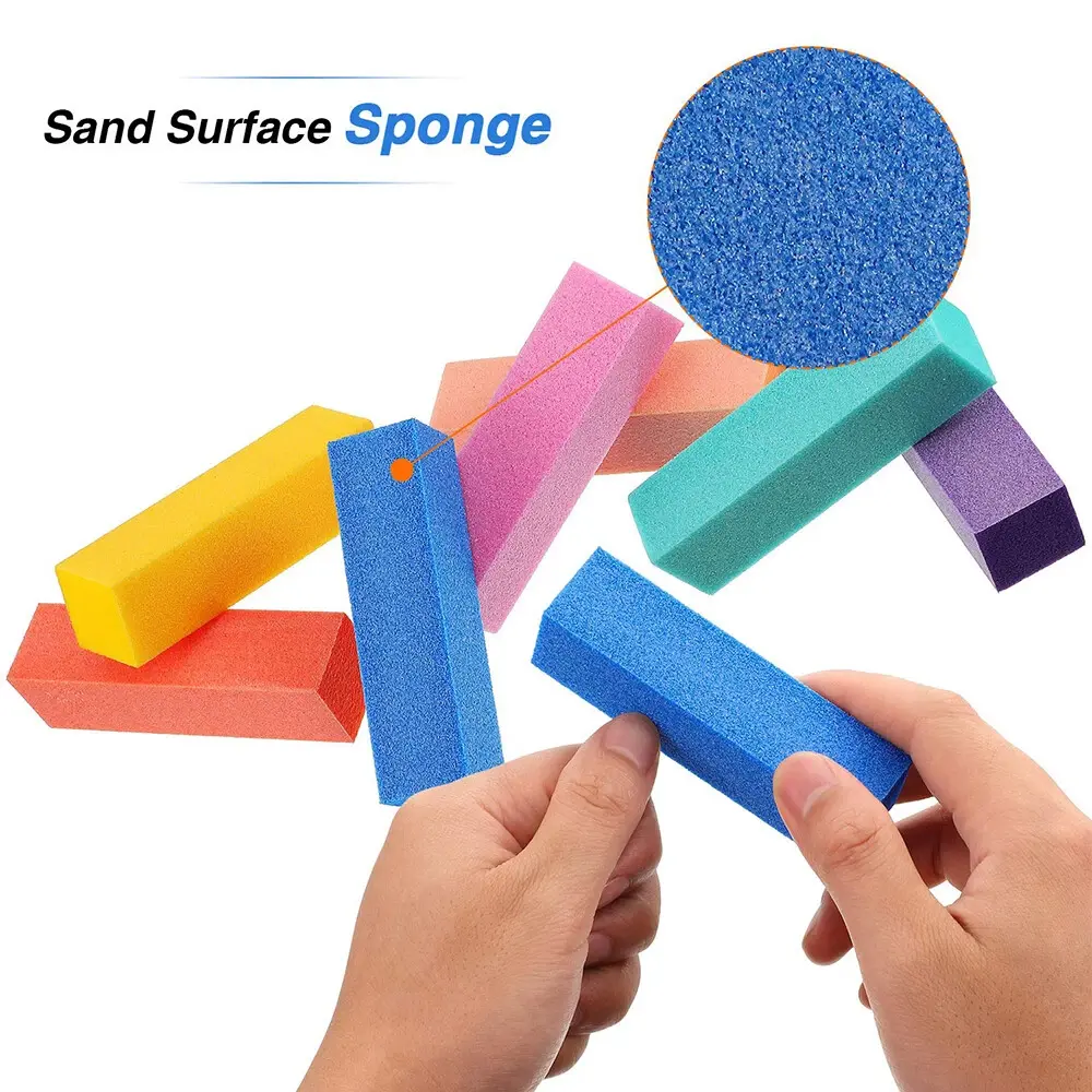 10Pcs Washable Sanding Sponge Nail File BManicure Pedicure uffer Polishing Grind