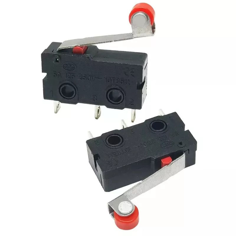 Thumbnail: 10-50Pcs Micro Roller Lever Arm Open Close Limit Switch KW12-3 PCB Microswitch