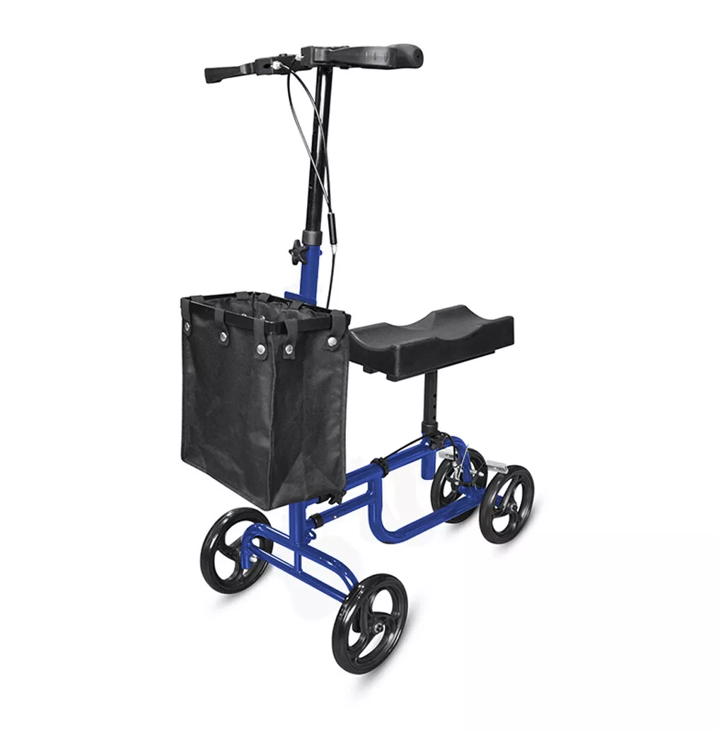 Foldable Knee Scooter Walker w/ Basket Mobility Alternative Crutches Wheelchair