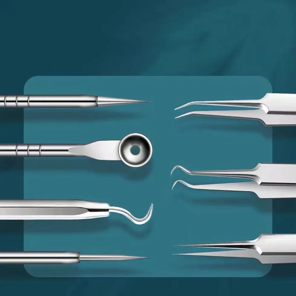 Thumbnail: UP15Closing Beauty Salon Cell Clip Blackhead Tweezers Pimple Remover Acne Needle
