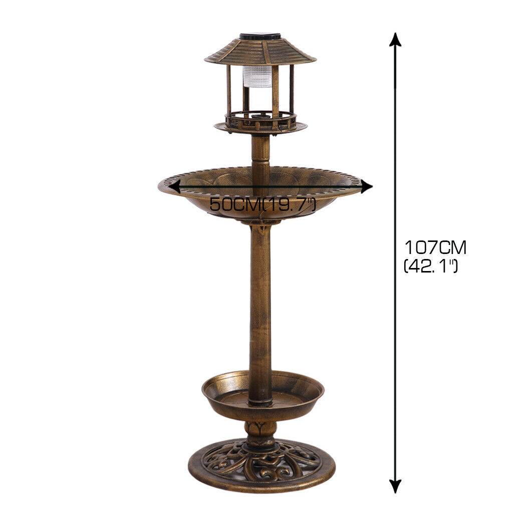 Buy Bird Bath Feeder Feeding Food Station Solar Light Outdoor Garden Summer online at My Seeds