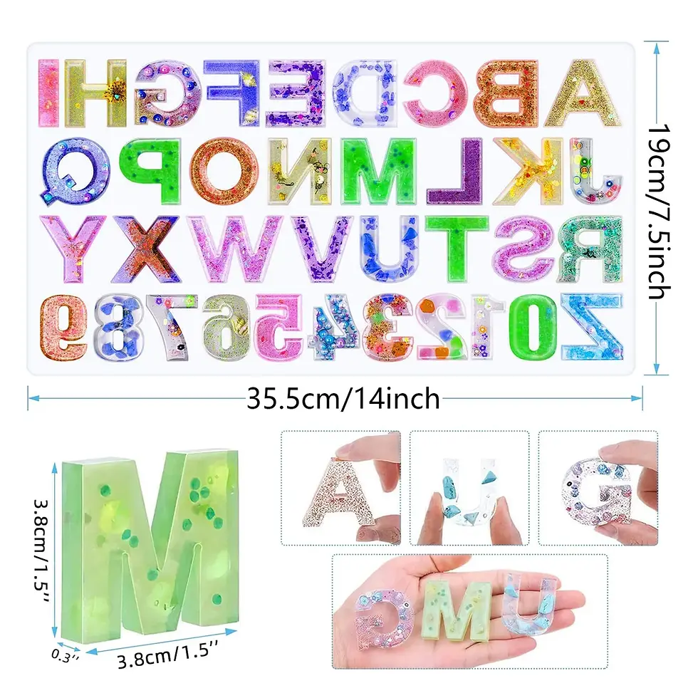 Thumbnail: Alphabet & Number Silicone Resin Mold Jewellery Box | Gold Bangle | Gold Ring