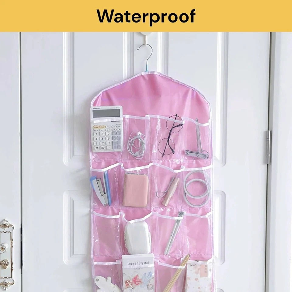 Thumbnail: Pocket Shoe Holder Bag Organiser Over Door Hanging Shelf Rack Storage Hook AU