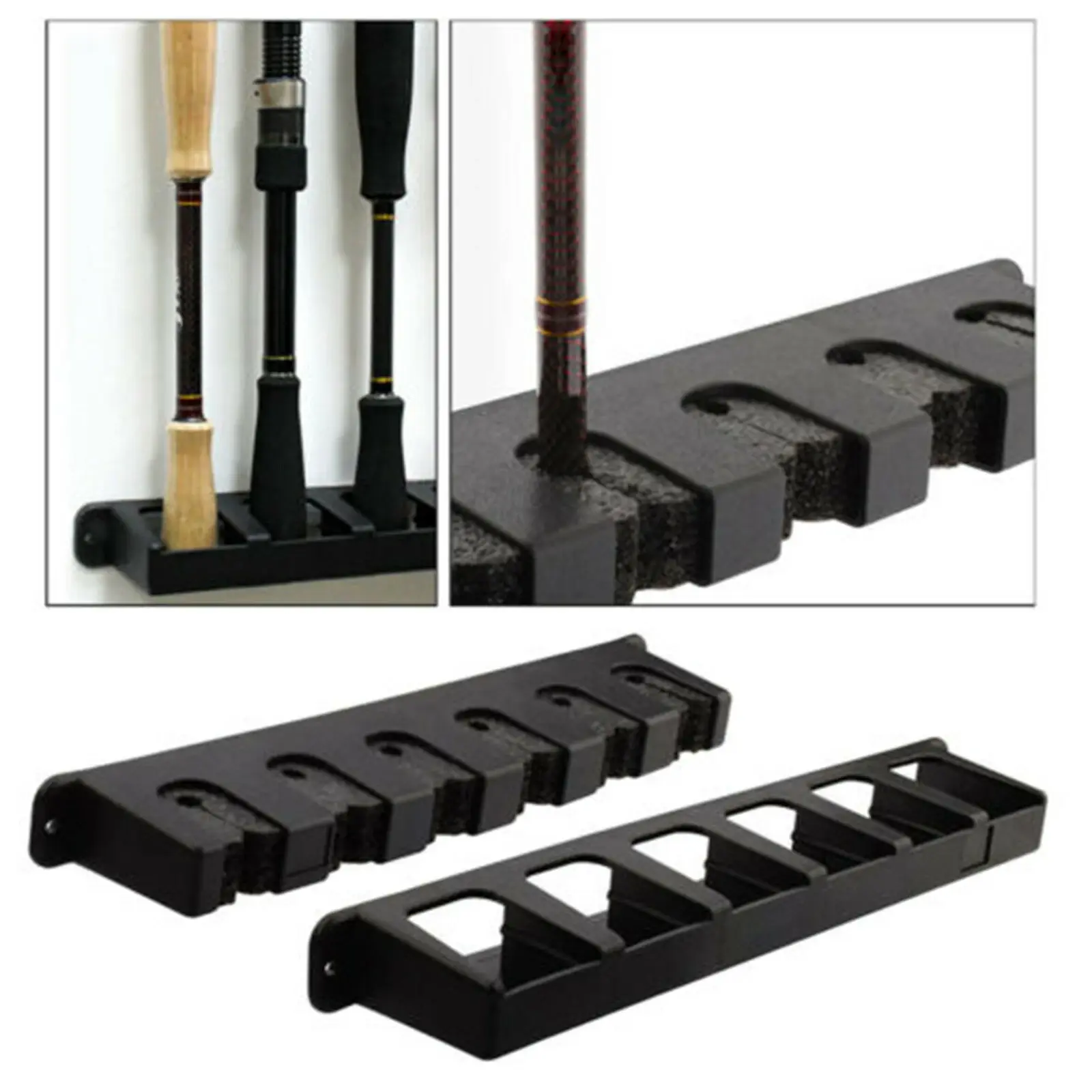 6-Rod Rack Fishing Pole Holder Tackle Wall Fishing Rod Storage Fixed Stand AU