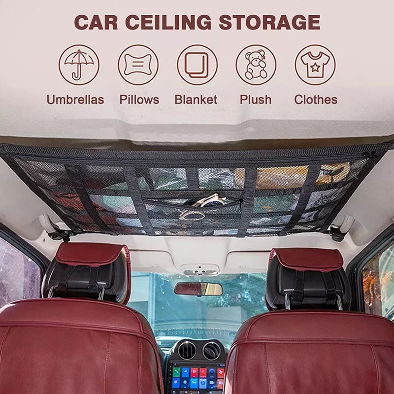 Thumbnail: Car Roof Cargo Net Storage Bag Car Led Lights | Car Bin | Car Cup Holder
