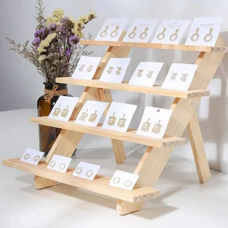 Thumbnail: Wooden Multi-Tier Jewelry Display Rack Fashion Products | Gold Bange