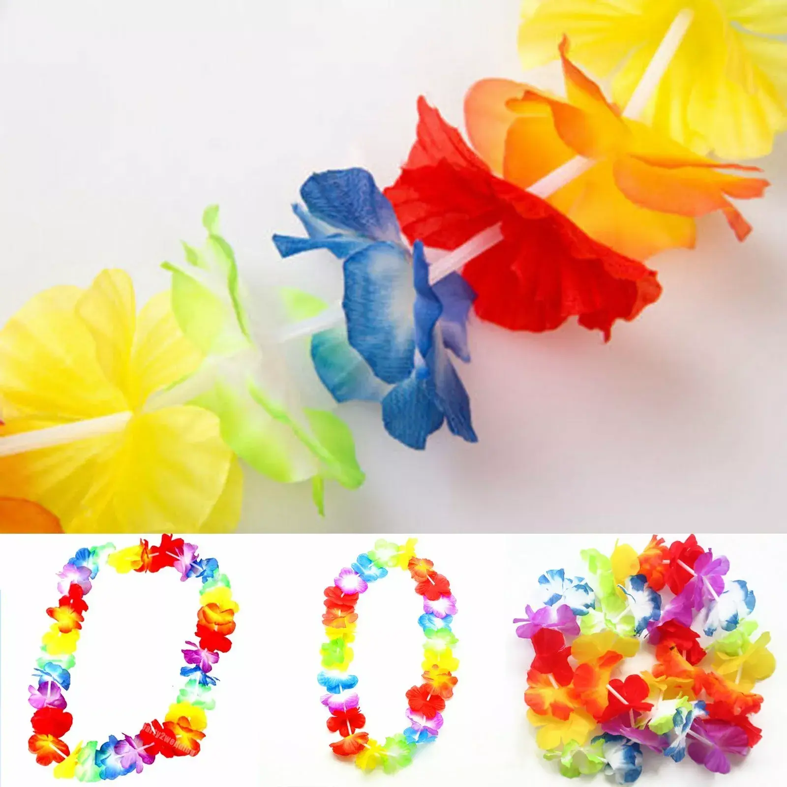 10/20/50Pcs Hawaiian Flower Lei Leis Necklace | Wedding Décor | Confetti | Wedding Venues | Wedding Bouquets