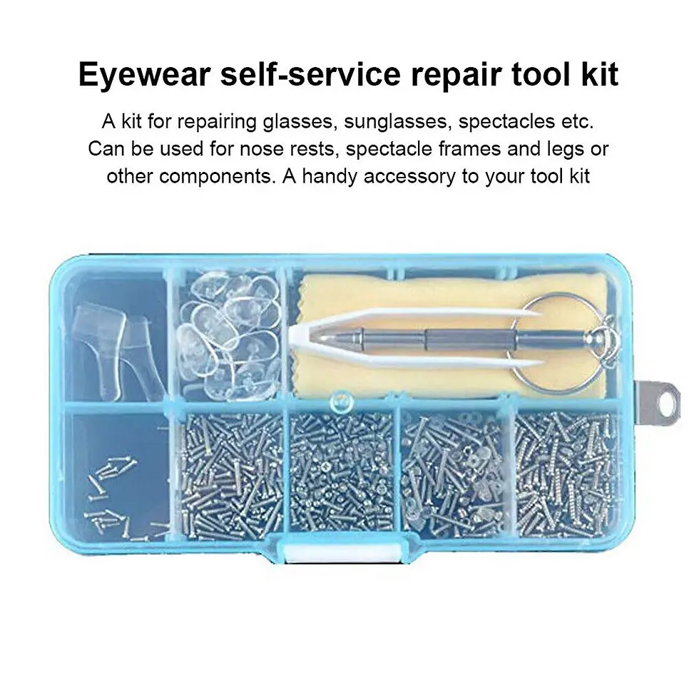 Thumbnail: Eyeglass Sun Glasses Optical Repair Tool Screw Nut Nose Pad Assortment Set Kit