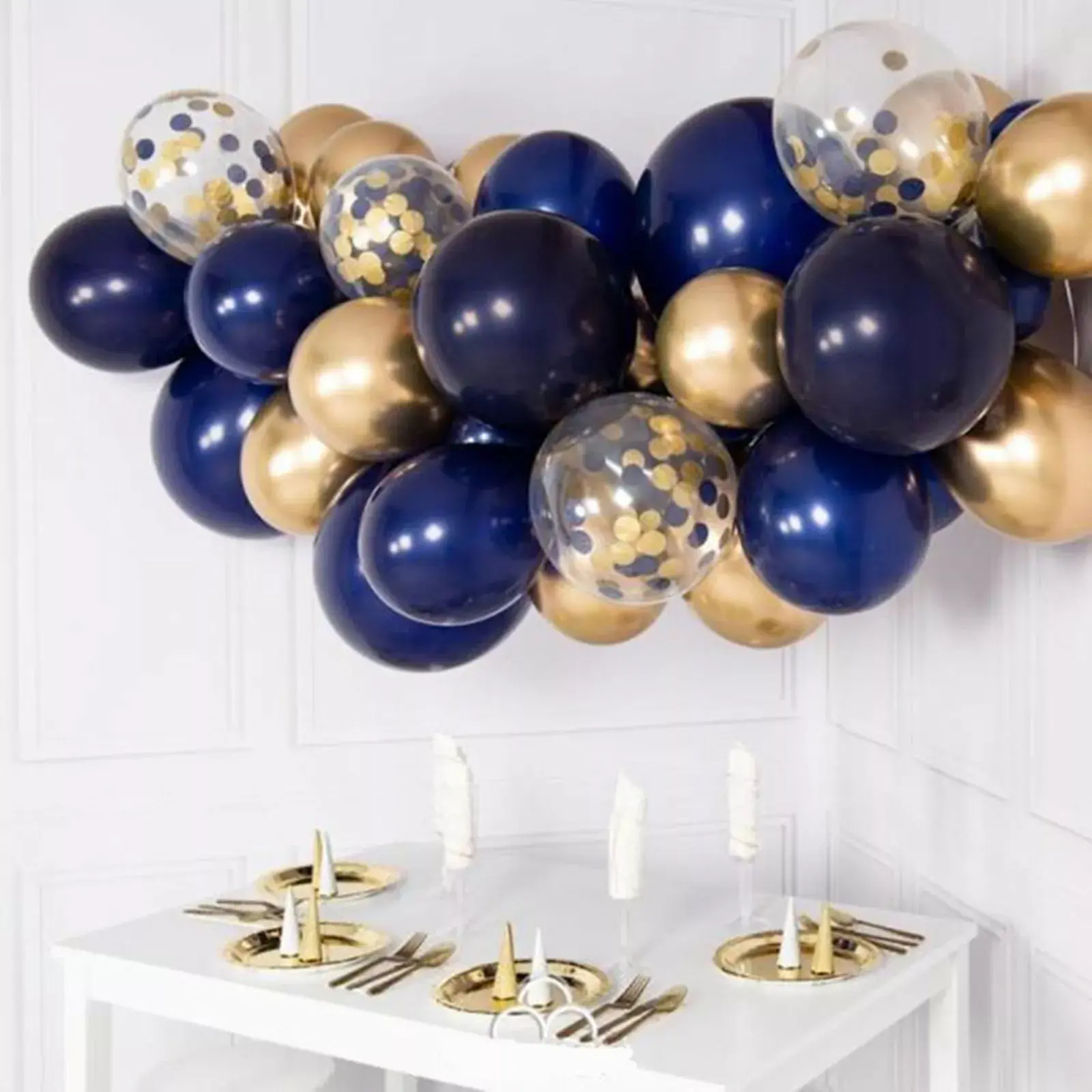 Balloon Garland Kit Navy Blue Chrome Gold | Wedding Décor | Confetti | Wedding Venues | Wedding Bouquets