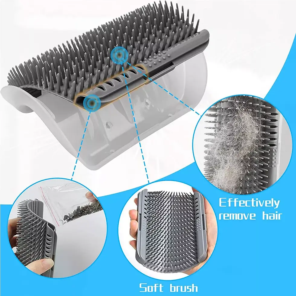 Thumbnail: 1-2X Cat Self Catnip Toy Corner Wall Scratcher Comb Grooming Massage Brush Comb