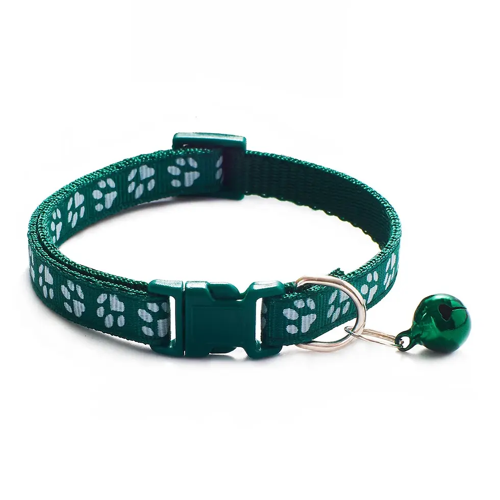 Thumbnail: Adjustable Nylon Paw Print Collar Cat House | Cat Collar | Cat Tree