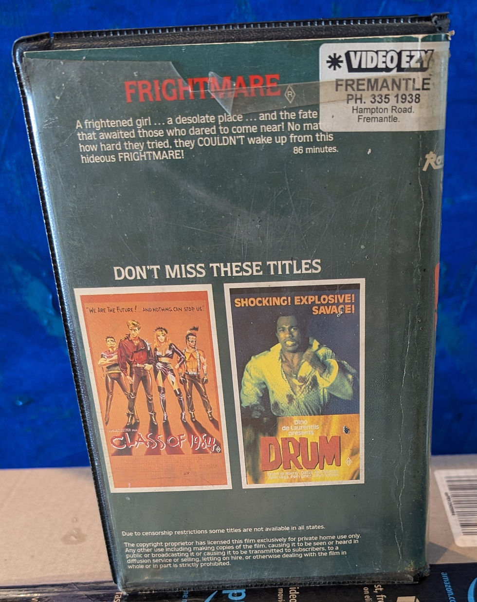 FRIGHTMARE VHS CLAMSHELL - ROADSHOW HOME VIDEO NASTY