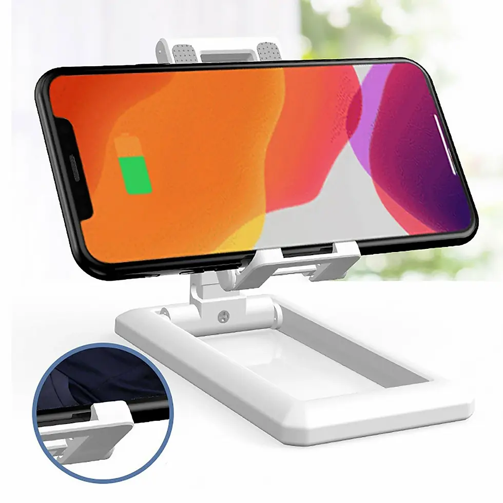 Thumbnail: Universal Foldable Desk Tablet Stand Waterproof Phone Case, Car Charger