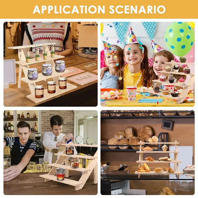 Thumbnail: Wooden Multi-Tier Jewelry Display Rack Fashion Products | Gold Bange