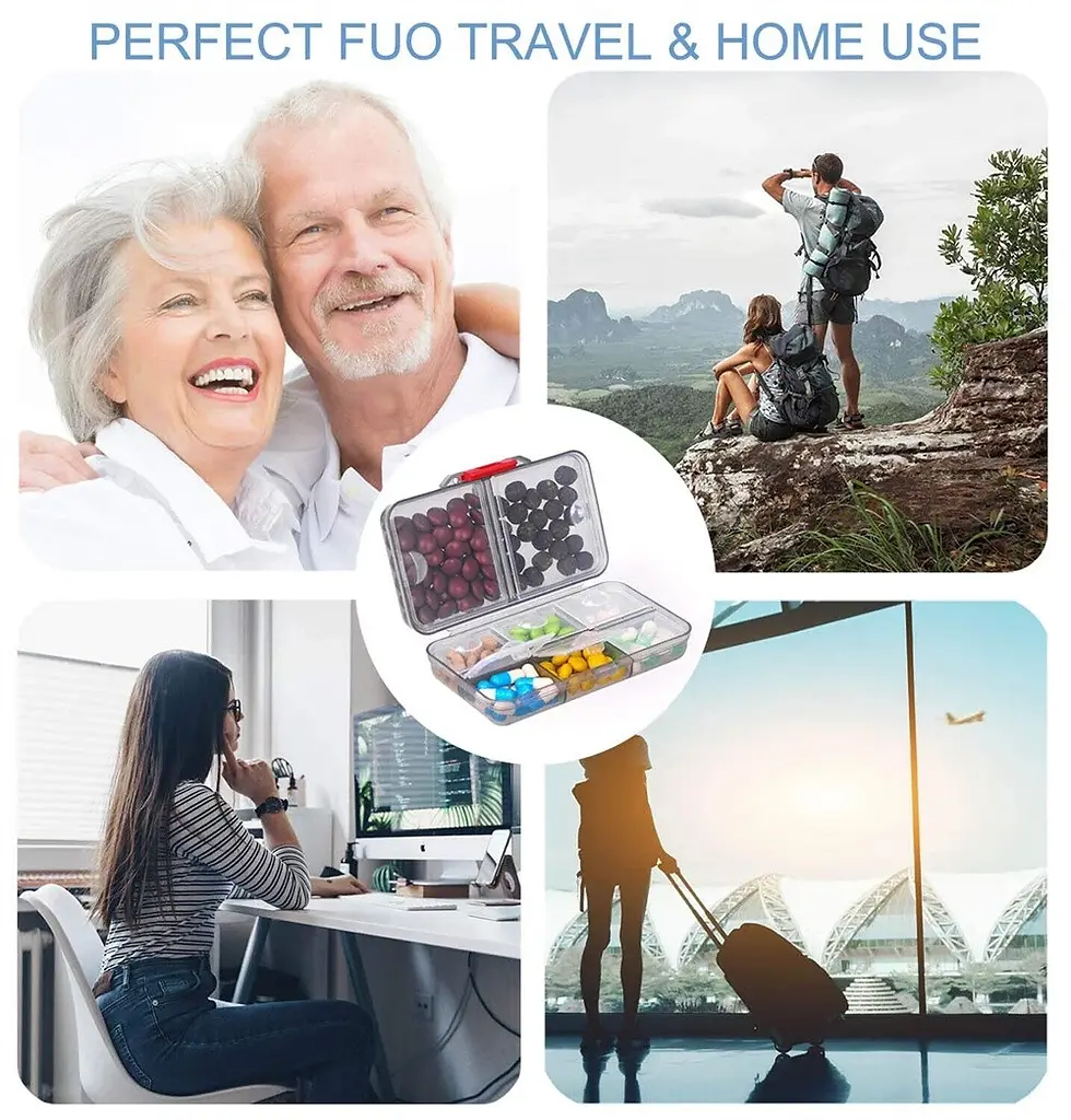 Thumbnail: AU Pill Box Medicine Organizer Dispenser Box Case Travel Tablet Container Holder