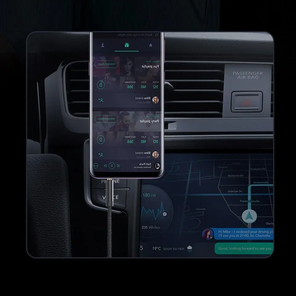 Thumbnail: Male To Male Elbow AUX Cable| Speakers | EarPods | Hi Fi Audio Phone Accessories