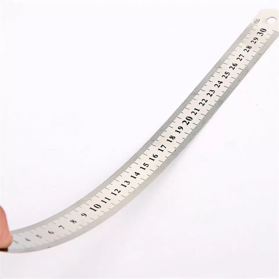 Thumbnail: 3PCS Metal Ruler Stainless Steel Double Sided 15/20/30CM Precision School Office
