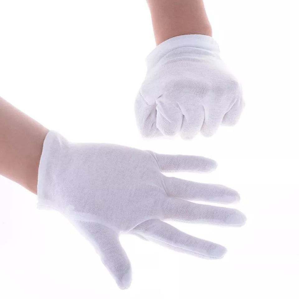 Thumbnail: White Cotton Gloves for Handling | Jewellery Box | Gold Bangle | Gold Ring