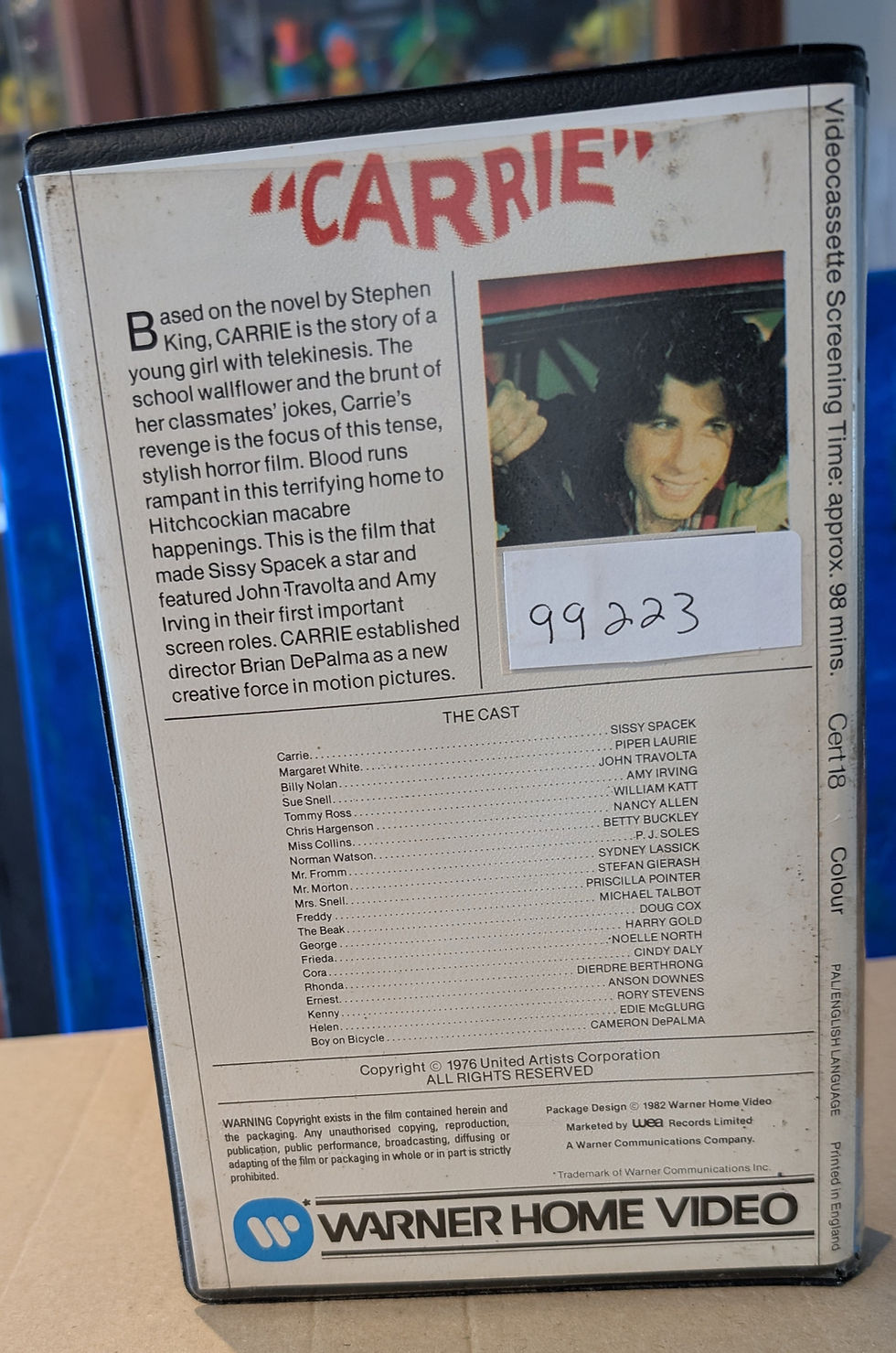 Stephen Kings CARRIE - Warner Home Video VHS Clamshell - Collectors Condition