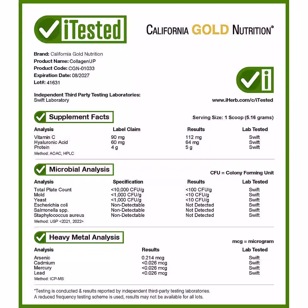 Thumbnail: California Gold Nutrition CollagenUP Marine Collagen Peptides 206g