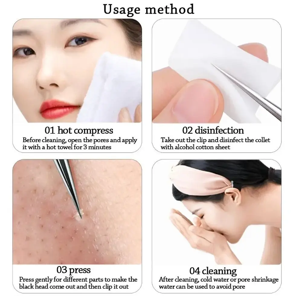Thumbnail: UP15Closing Beauty Salon Cell Clip Blackhead Tweezers Pimple Remover Acne Needle