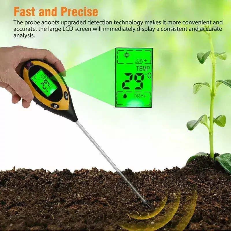 Thumbnail: Buy 4 in 1 Soil PH Tester Moisture Sunlight Light Test Meter for Garden Plant Lawns online at My Seeds