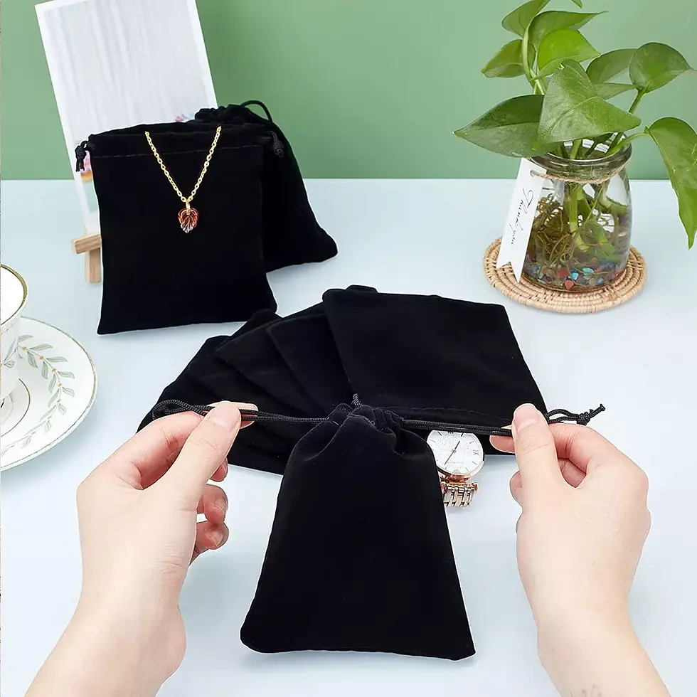 Thumbnail: Velvet Jewelry Drawstring Bags | Jewellery Box | Gold Bangle | Gold Ring