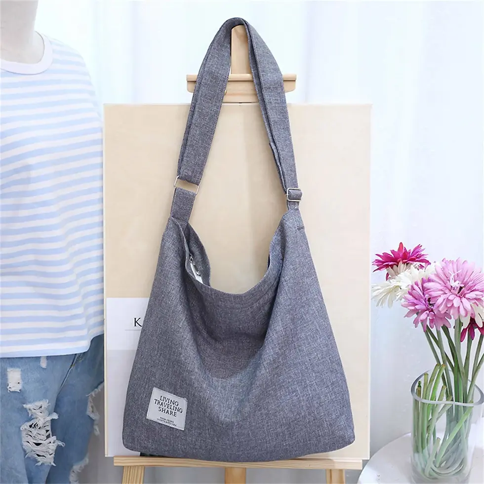 Large Gray Canvas Tote Travel Messenger Bag Fashion Bags | Coach Bags |